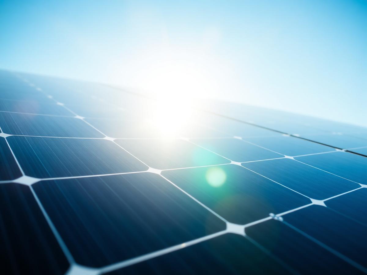 Solar panels under bright sun